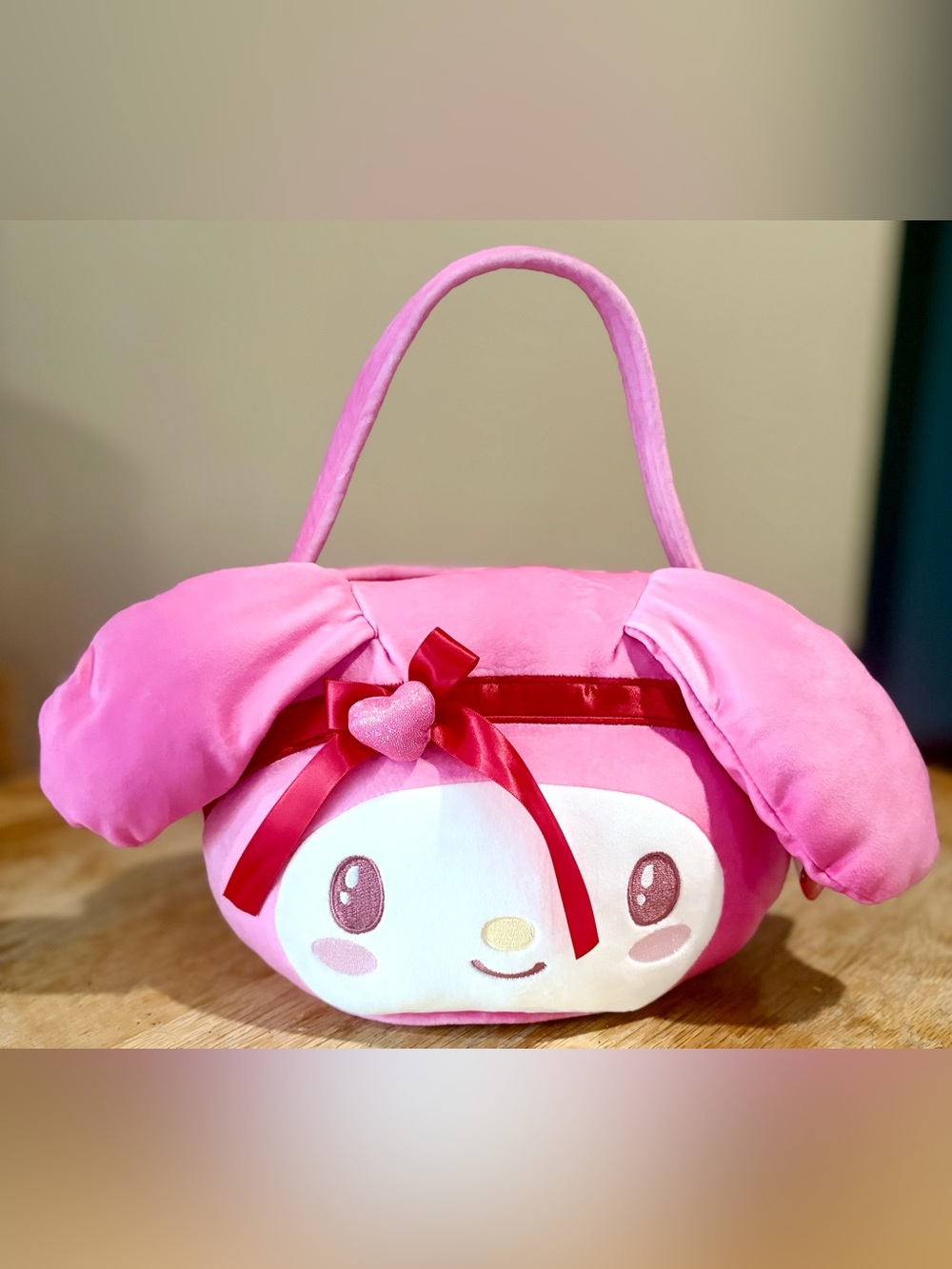 NWT My Melody Plush Purse Handbag Bag Basket
